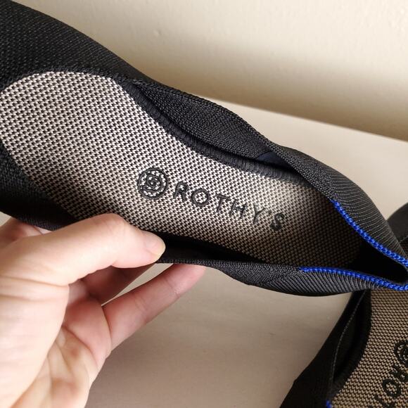 ROTHY'S Flats The Square Classic Black Ballet Flats Women's  Sz 8 - Picture 8 of 13